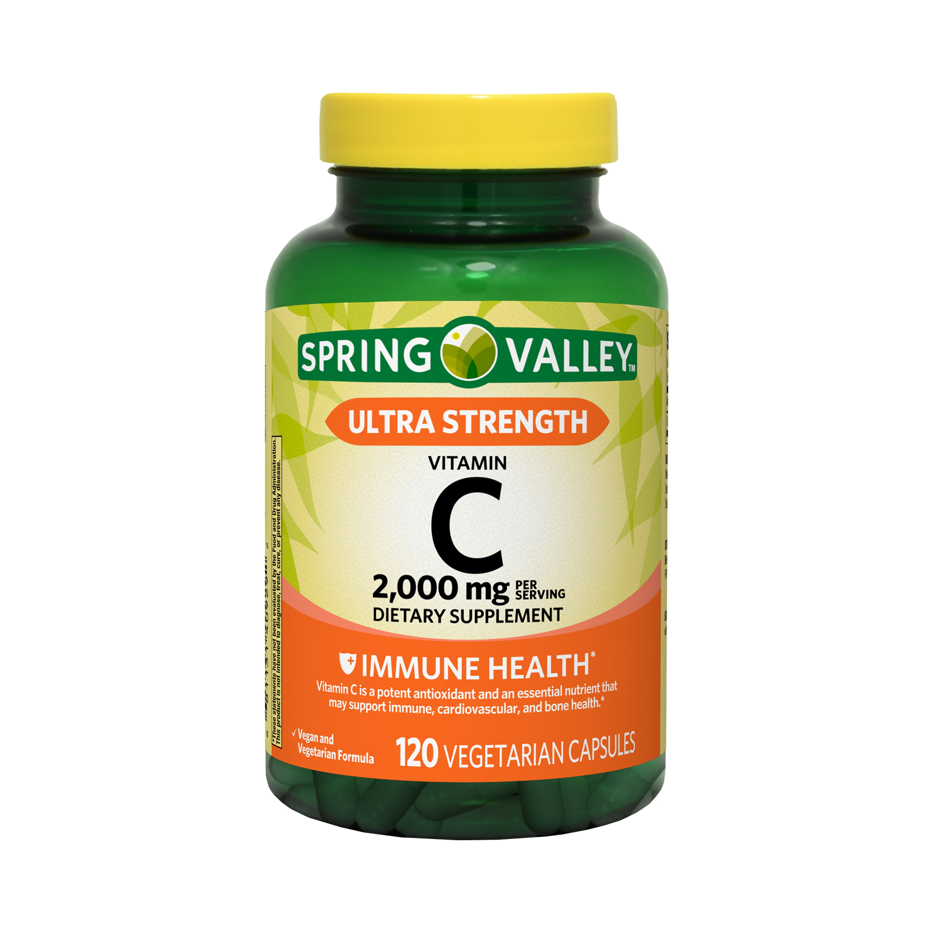 Ultra Strength Vitamin C Capsules, 2,000mg, 120 Count