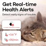 Smart Cat Collar Health Tracker with Alerts (Red)