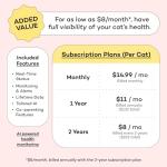 Smart Cat Collar Health Tracker with Alerts (Red)