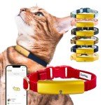 Smart Cat Collar Health Tracker with Alerts (Red)