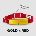 Smart Cat Collar Health Tracker with Alerts (Red)