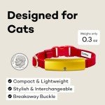 Smart Cat Collar Health Tracker with Alerts (Red)