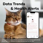 Smart Cat Collar Health Tracker with Alerts (Red)