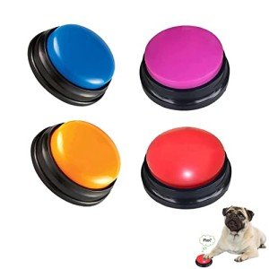 Voice Recording Dog Training Buttons – 4 Pack
