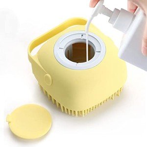 Pet Massage Brush with Soap and Shampoo Dispenser