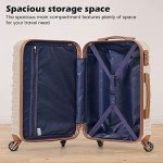 Coolife 3-Piece Hardside Luggage Set with TSA Lock