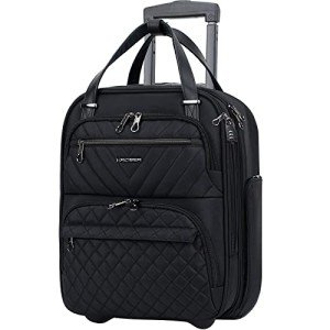 KROSER 16-Inch Lightweight Underseat Suitcase - Black