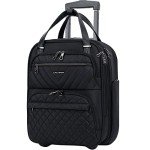 KROSER 16-Inch Lightweight Underseat Suitcase - Black