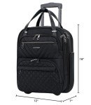 KROSER 16-Inch Lightweight Underseat Suitcase - Black