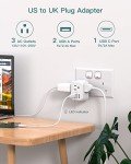 Addtam Type G Plug Adapter with USB Ports