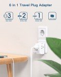2-Pack European Travel Plug Adapter with USB Ports