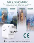 Addtam Type G Plug Adapter with USB Ports