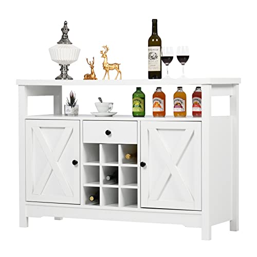 Farmhouse Buffet Cabinet with 9 Wine Racks