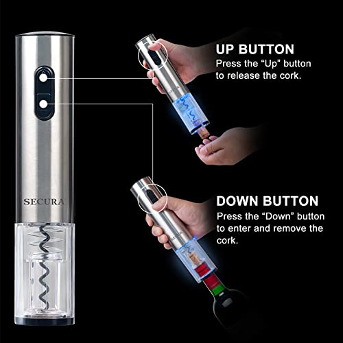 Secura Electric Wine Bottle Opener with Cutter