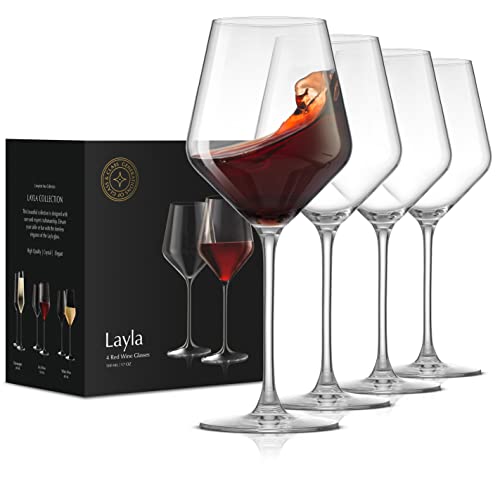 JoyJolt Layla 17 oz Red Wine Glasses, Set of 4