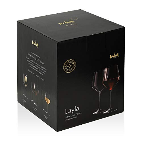 JoyJolt Layla 17 oz Red Wine Glasses, Set of 4