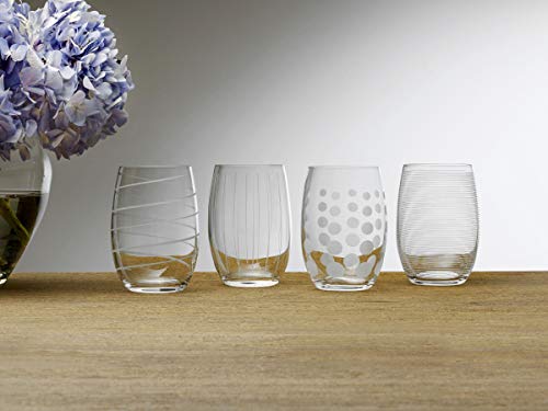 Mikasa Silver Stemless Wine Glasses - Set of 4