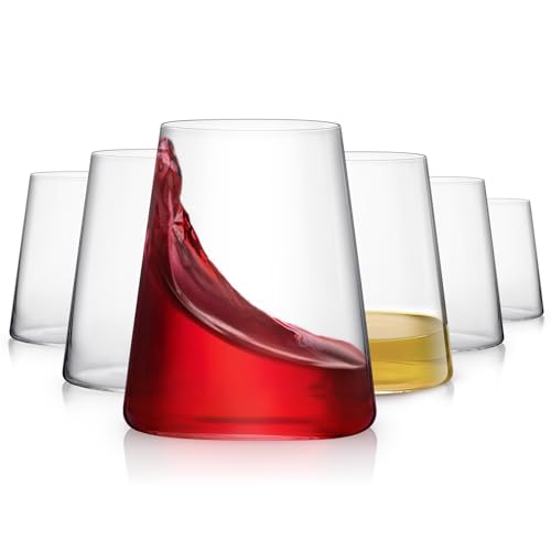 Set of 6 Hand Blown Stemless Wine Glasses