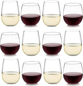 Libbey Stemless Wine Glasses - Set of 12