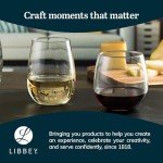 Libbey Stemless Wine Glasses - Set of 12