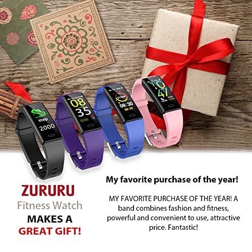 ZURURU Waterproof Fitness Tracker with Heart Rate Monitor