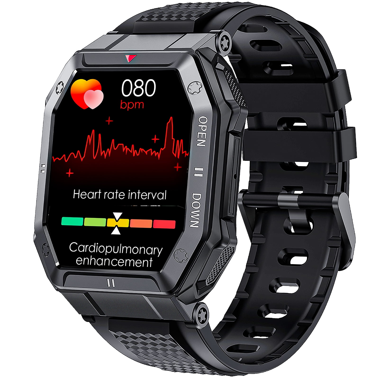 EIGIIS Men's Bluetooth Smartwatch - Military Fitness Tracker