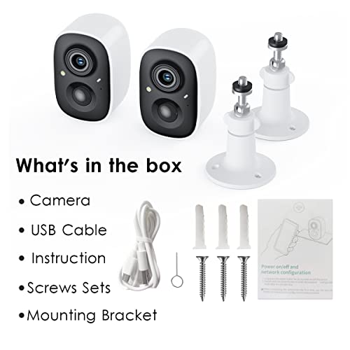 GMK Wireless Outdoor Security Cameras, 1080P Night Vision