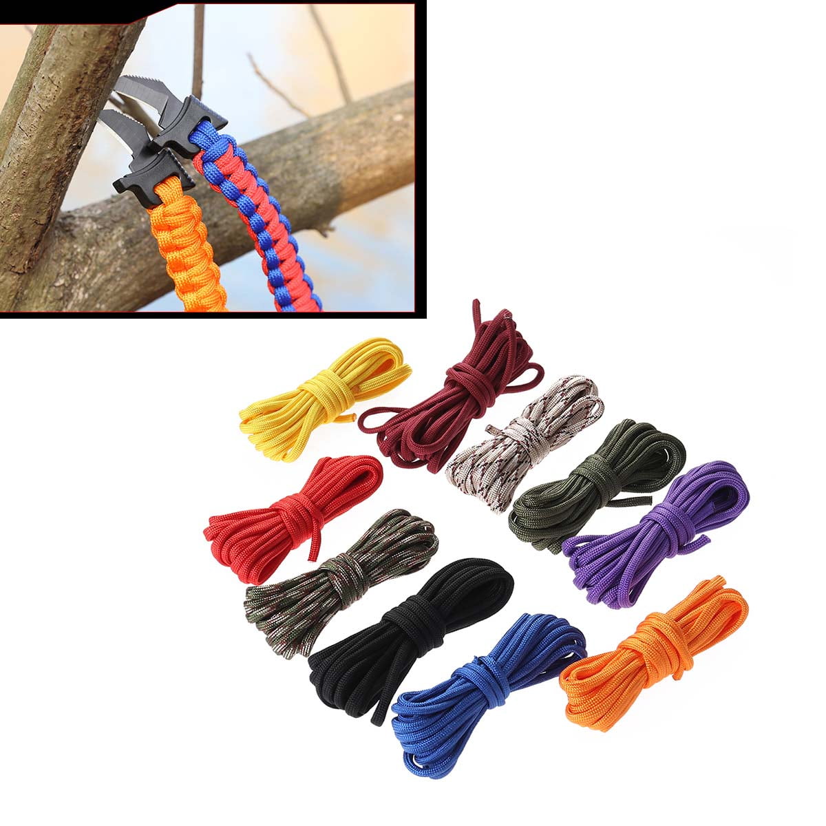 OUNONA 10-Piece Emergency Paracord Rope Set