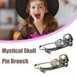 Gothic Skull Pin Brooch - Halloween Accessory