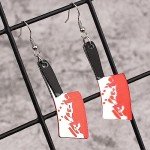 Bloody Knife Dangle Earrings - Halloween Horror Set