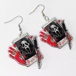 Bloodstain Dangle Earrings for Halloween Horror Parties