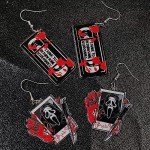 Bloodstain Dangle Earrings for Halloween Horror Parties