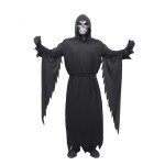 Adult Black Terror Hooded Horror Costume with Mask