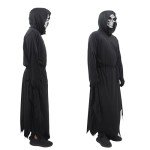 Adult Black Terror Hooded Horror Costume with Mask