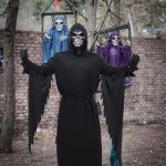 Adult Black Terror Hooded Horror Costume with Mask