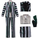Beetle Juice Men's Striped Costume for Halloween