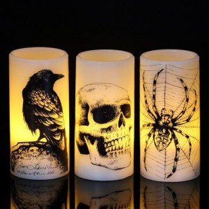 Spooky Flameless Candle Set for Halloween Decor