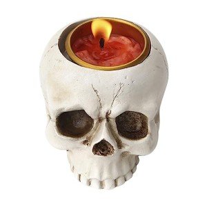 Crying Skull Candle Holder for Halloween Decor