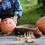 Spooky Skeleton Skull Tea Light Candle Holder