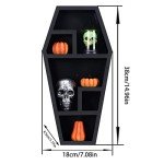 Gothic Wooden Coffin Makeup Holder with Shelves