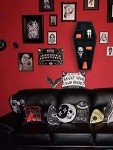 Gothic Wooden Coffin Makeup Holder with Shelves