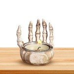 Spooky Skeleton Skull Tea Light Candle Holder
