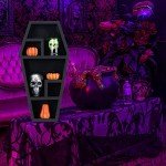 Gothic Wooden Coffin Makeup Holder with Shelves