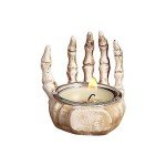 Spooky Skeleton Skull Tea Light Candle Holder