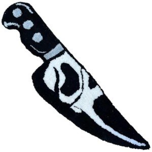 Scary Skull Knife Horror Rug for Any Room