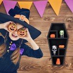 Gothic Wooden Coffin Makeup Holder with Shelves