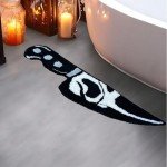 Scary Skull Knife Horror Rug for Any Room