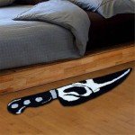 Scary Skull Knife Horror Rug for Any Room