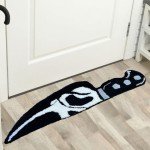 Scary Skull Knife Horror Rug for Any Room