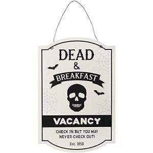 Creepy Dead & Breakfast Hanging Sign - Spooky Decor